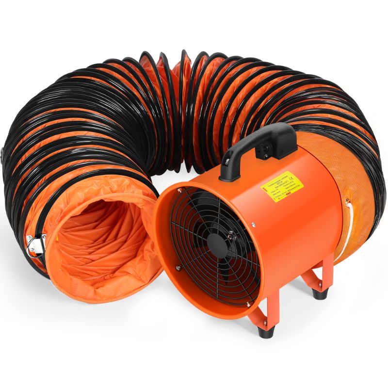 Photo 1 of 12 Inches Utility Blower/Exhaust with 32.8 FT Hose Fan, 3300 r/min High Velocity Low Noise Extraction and Ventilation Fan with Duct Hose
