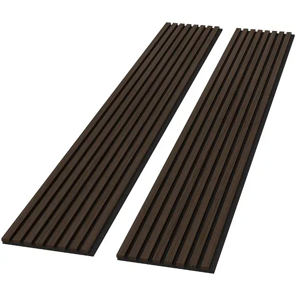 Photo 1 of 0.83 in. x 7.87 ft. x 1 ft. Slat Wood Sound Absorbing Decorative Wall Paneling 2-Pack
