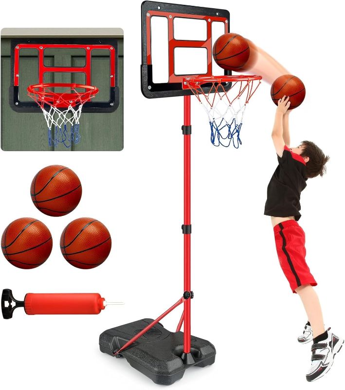 Photo 1 of ***PARTS ONLY***
JoyStone Kids Basketball Hoop - Adjustable Height 3.5ft-6.2ft Toddler Basketball Hoop for Kids, Kids Basketball Goal Indoor & Outdoor Toys Backyard Outside Toys for Boys Age 3 4 5 6 7 8 Years Gift
