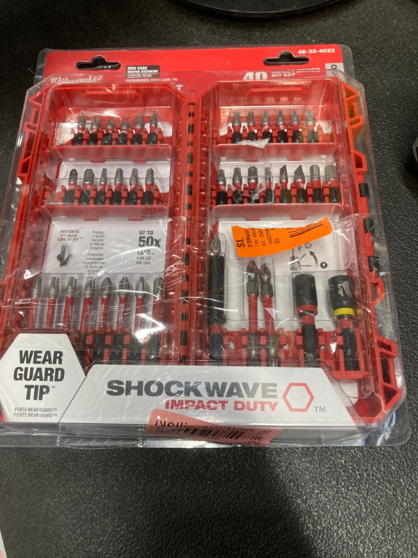 Photo 2 of **see notes**
Milwaukee
SHOCKWAVE Impact Duty Alloy Steel Screw Driver Drill Bit Set (40-Piece)