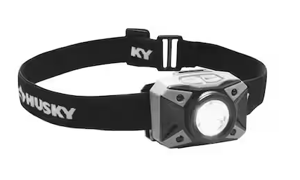 Photo 1 of 
Husky
500-Lumens Dual Beam LED Headlamp 5 modes Impact and Water Resistant withbatteries