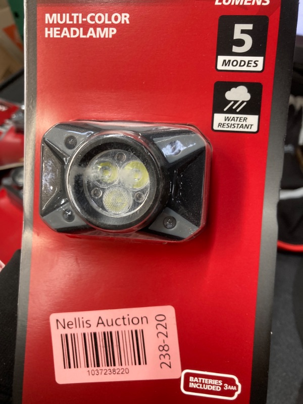 Photo 2 of 
Husky
500-Lumens Dual Beam LED Headlamp 5 modes Impact and Water Resistant withbatteries