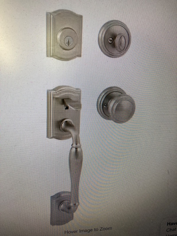 Photo 1 of Baldwin
Prestige Wesley Single Cylinder Satin Nickel Door Handleset with Alcott Door Knob Featuring SmartKey Security