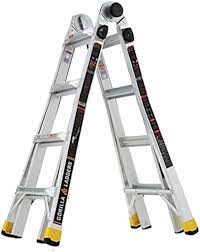 Photo 1 of 18 ft Reach Aluminum Multi-Position Ladder with Tool Hangers, 300 lbs. Load Capacity, Type IA Duty Rating