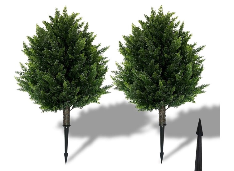 Photo 1 of  Height Artificial Cypress Topiary – Breathe Life & Lushness into Any Space – Lifelike – UV-Resistant Great for Indoors & Outdoor - Easy to Install – Set of 2