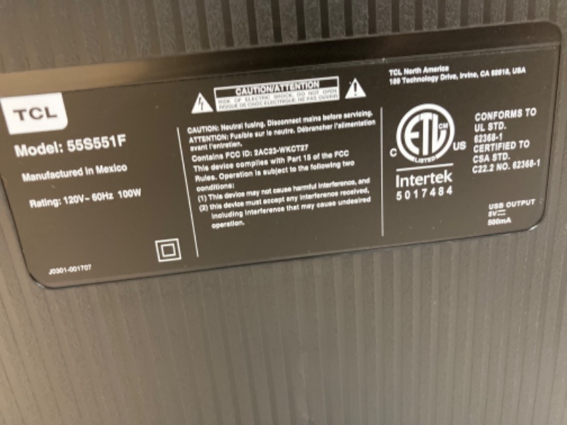 Photo 1 of ***PARTS ONLY****TCL 55 inch 4kuhd