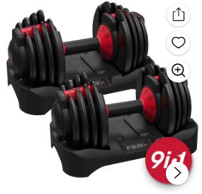 Photo 2 of 



Visit the FitRx Store
FitRx SmartBell 2-Pack, Two 25lbs. Quick-Select 9 in 1 Adjustable Dumbbell for Home Gym, 5-25lbs. Weight in 2.5lbs Increments