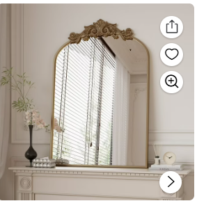 Photo 1 of ****MISSING HARDWARE/PICTURE IS SIMILIAR/DOES NOT HAVE VINTAGE LOOK ON TOP****BEAUTYPEAK 38"x24" Wall Decor Mirror Arched Metal Vintage Bathroom Mirror,Bronze