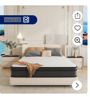 Photo 1 of 

View in 3D




Best seller
CY
Full Mattress, 10 Inch Hybrid Mattress in a Box, Individually Wrapped Pocket Coils Innerspring Mattress with Motion Isolation and Pressure Relief, CertiPUR-US, 100 Nights Trial