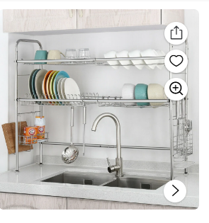 Photo 1 of 
Reduced price
Duse
Over Sink Dish Drying Rack 2-Tier Large Capacity Dish Rack Bowl Shelf Steel