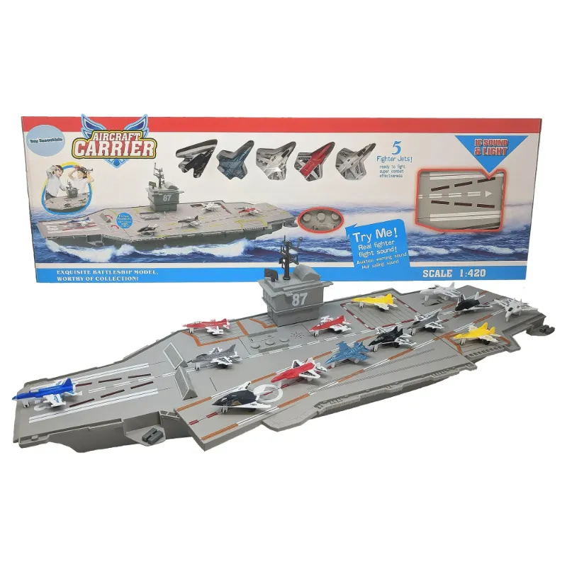 Photo 1 of 30 Inch Aircraft Carrier with Sound Effects and Light Up Runway (14 Fighter Jets)