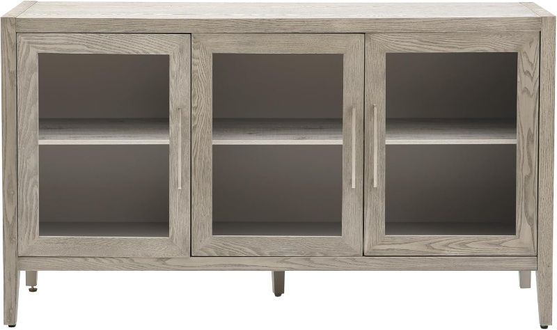 Photo 1 of 
CuisinSmart Buffet Cabinet with Storage, Wood Accent Cabinet with 3 Glass Doors and Adjustable Shelf Freestanding Sideboard Buffet Cabinet for Kitchen