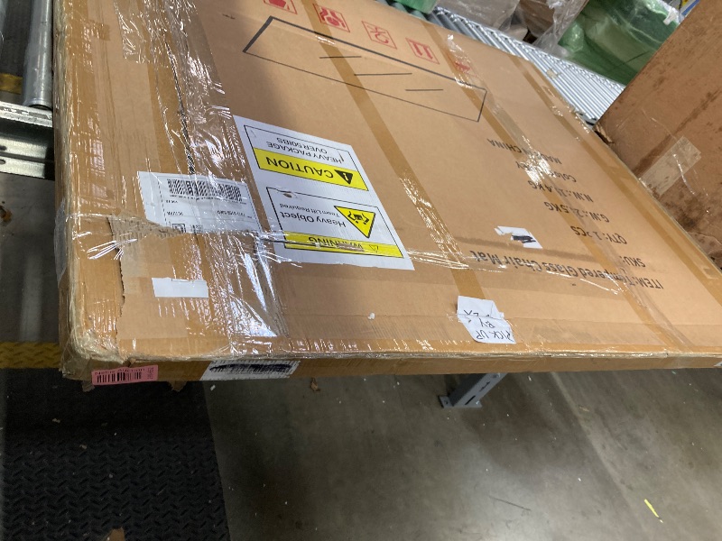 Photo 1 of BEAUTYPEAK 46" x 55" Tempered Glass Office Chair Mat for Carpet or Hard Floor Protection, Gray
