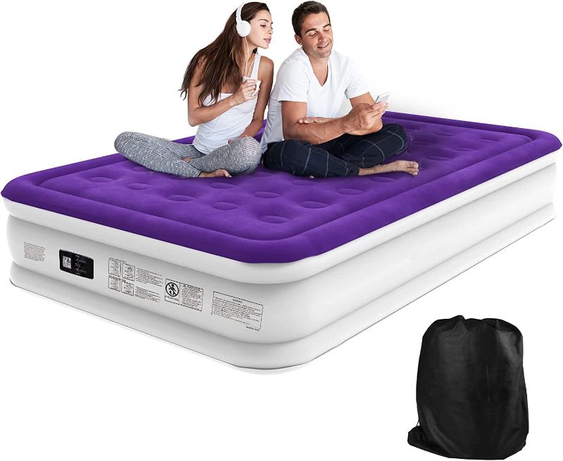 Photo 1 of CHILLSUN Air Mattress Queen Size Inflatable Airbed with Built-in Pump for Guest Home Camping Travel