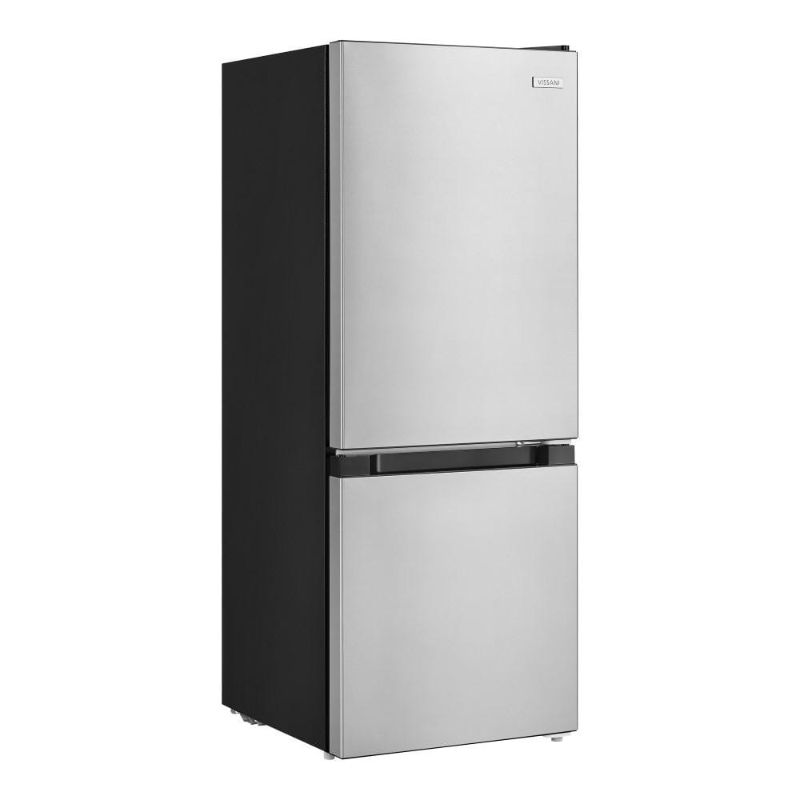 Photo 1 of 18.50 in. 4.7 Cu.ft. Bottom Freezer Refrigerator in Stainless Steel Look
