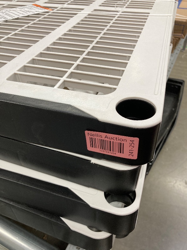 Photo 1 of HDX 5-Tier Easy Assembly Multi-purpose Plastic Garage Storage Shelving Unit in Gray (36 in. W x 72 in. H x 24 in. D) 128974