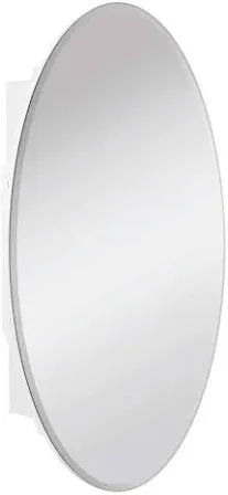 Photo 1 of 20 in. x 30 in. Frameless Recessed or Surface-Mount Bathroom Medicine Cabinet with Beveled Mirror, White