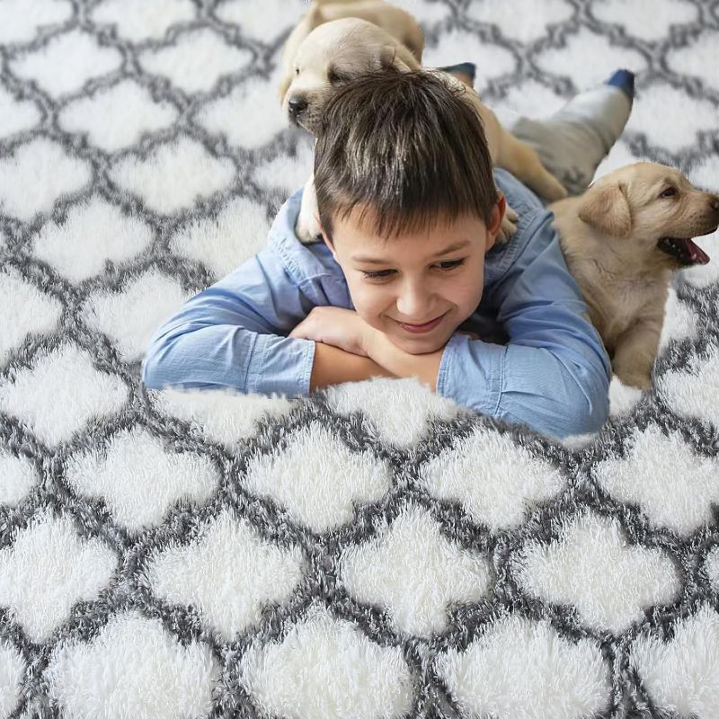 Photo 1 of *** see the notes**Sanmadrola Super Soft Shaggy Rugs Carpets 2.6x5.2 Feet Plush Area Rugs for Living Room Bedroom, Fluffy ?Rug for Nursery Playroom Dorm Room, Shag Plush Rug for Teen Room Decor