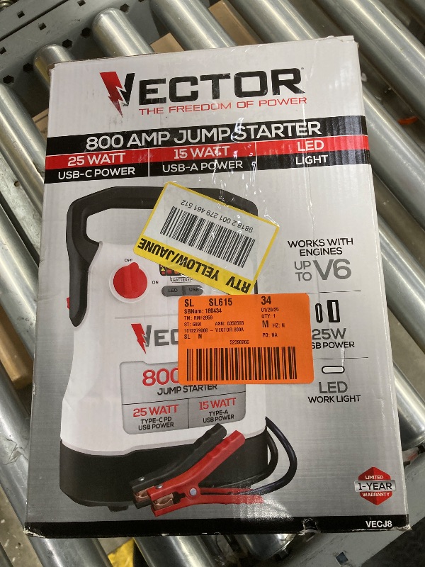 Photo 2 of ****PARTS ONLY****VECTOR 800 Amp Jump Starter with USB Power VECJ8