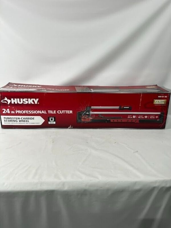 Photo 1 of Husky 30 inch in. Tile Cutter with Tungsten Carbide Blade and Adjustable Gauge JHD600
