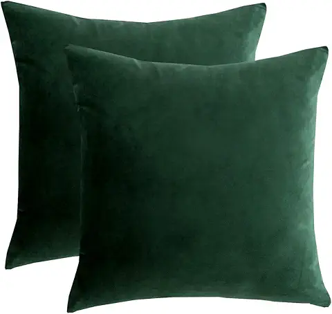 Photo 1 of ***ITEM IS SIMILAR, NOT EXACT***  Jepeak Rustic Woven Textured Throw Pillow Covers 18x18 Inch Decorative Spring Cushion Covers Pack of 2 Square Linen Farmhouse Pillowcases for Sofa Couch Bed Home Decor, Green 