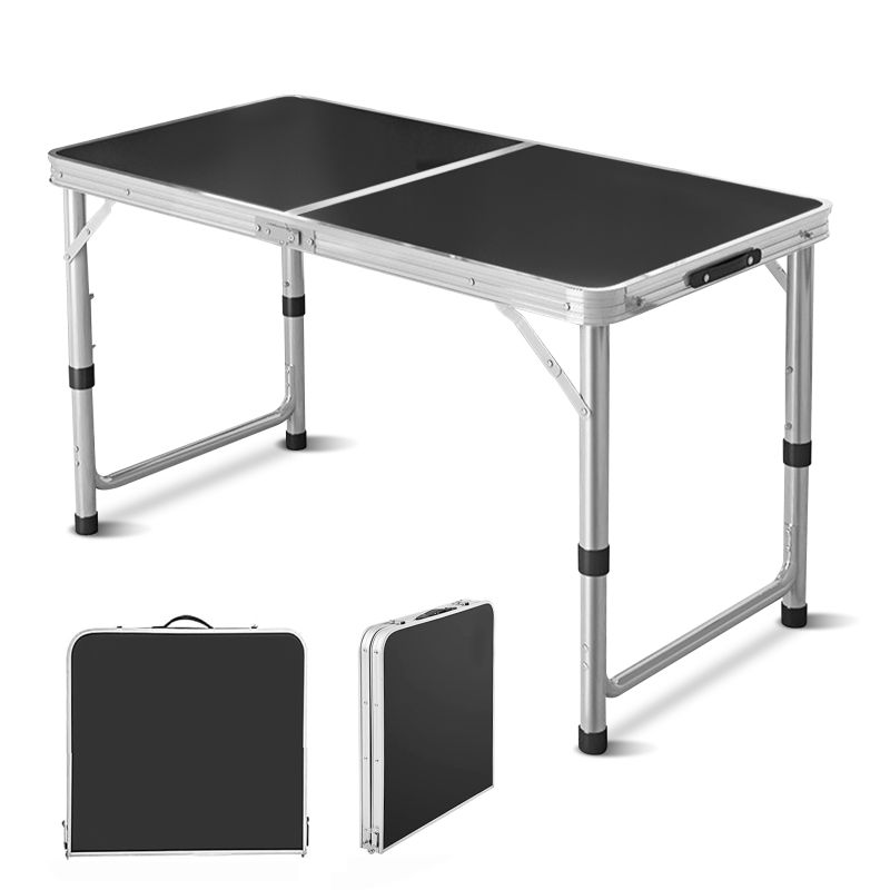 Photo 1 of Folding Camping Table, HDJ Portable Aluminum Outdoor Picnic Kitchen Table 47" x 24" with Adjustable Height for Travel Beach, Backyards, BBQ, Picnic, Black
