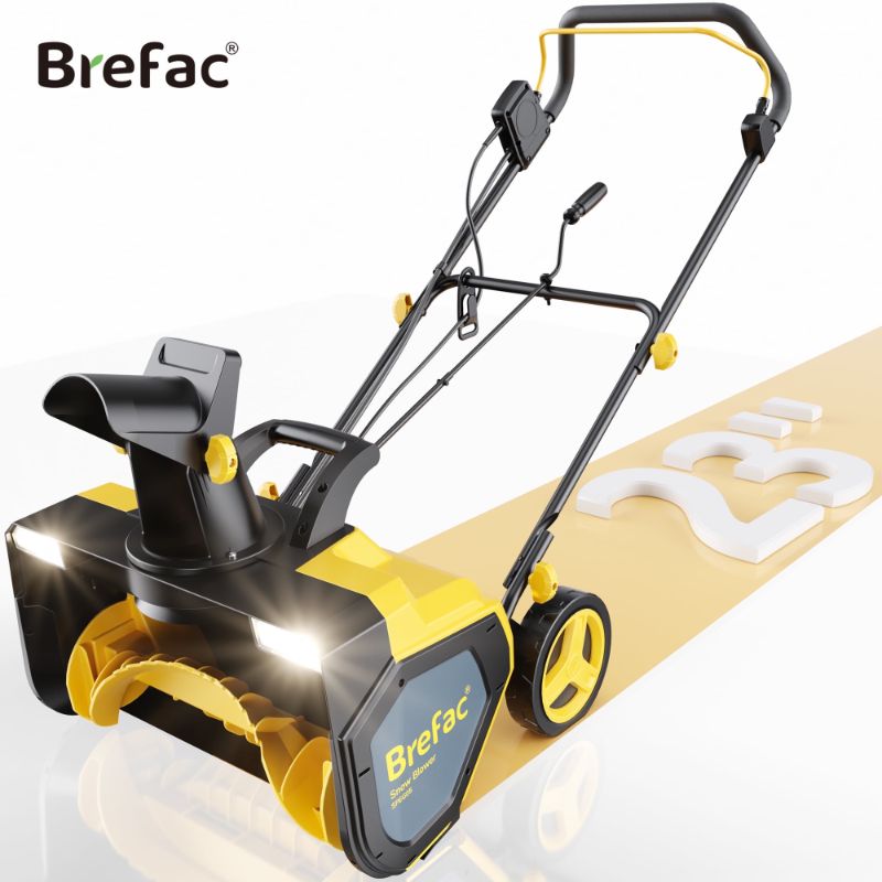 Photo 1 of Brefac 23-inch Snow Blower Single Stage Corded 120V Electric Snow Thrower 15-Amp,LED,Can Be Adjusted 180°
