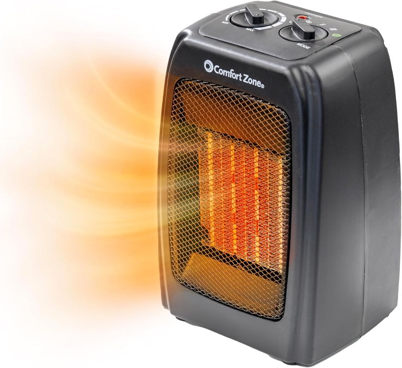 Photo 1 of ***PARTS ONLY***Comfort Zone CZ442E Personal Energy Save Ceramic Heater - 1500W Portable with Adjustable Thermostat, Tip-Over Switch & Overheat Protection, Black
