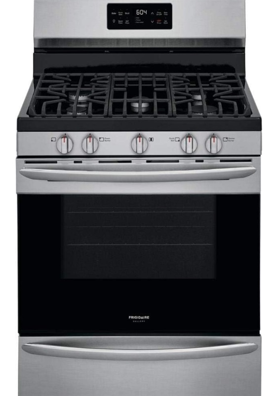 Photo 1 of Frigidaire GCRG3038AF 30" Gallery Series Stainless Steel Freestanding Gas Range with 5 cu. ft. Oven Capacity 5 Burners Cast Iron Continuous Grates and Steam Cleaning