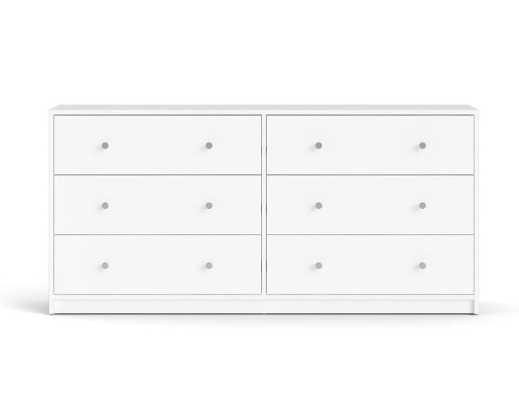 Photo 1 of  6-Drawer Double Dresser with Ample Storage in White Finish