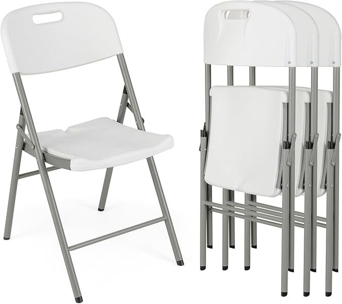 Photo 1 of 
 Basics Folding Plastic Chair - 4-Pack, White
