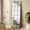 Photo 2 of BEAUTYPEAK 23"x65" Full-Length Windowpane Mirror Wall-Decor Mirror,Black
