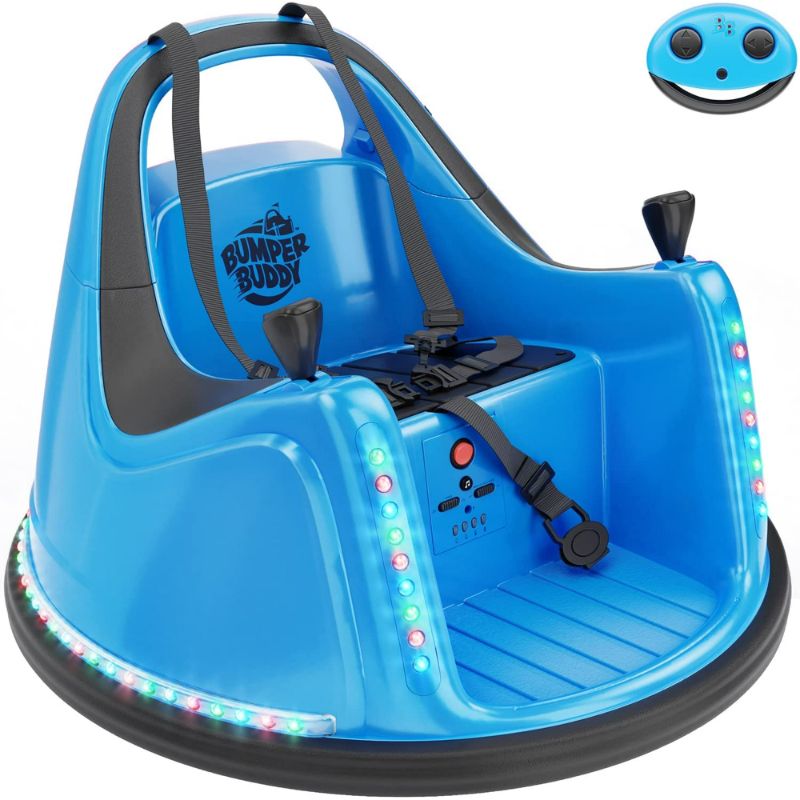 Photo 1 of Bumper Buddy Blue 12V 2-Speed Ride on Electric Bumper Car for Kids & Toddlers
