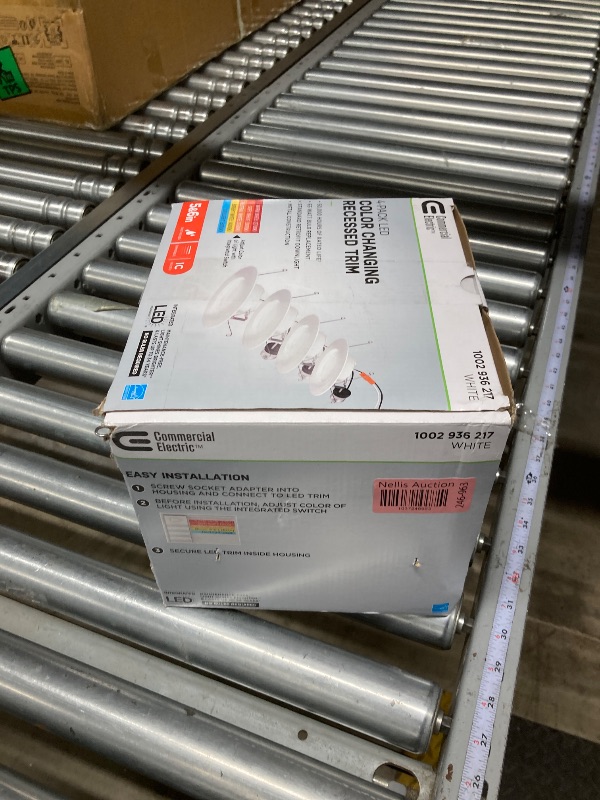 Photo 1 of Commercial Electric 5/6 in. Integrated LED Recessed Retrofit Light Trim with Selectable Color Temperature, (4-Pack) NS01dA09FR2-259