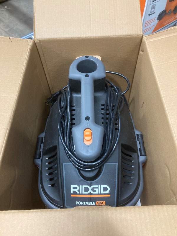 Photo 2 of ***parts only*** RIDGID 4 Gallon 5.0 Peak HP Portable Shop Vac Wet Dry Vacuum with Fine Dust Filter, Locking Hose and Accessory Attachments