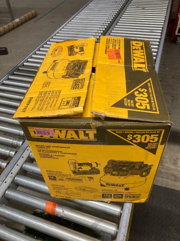 Photo 2 of ****DOES NOT WORK/PARTS ONLY****DEWALT 6 Gal. 18-Gauge Brad Nailer and Heavy-Duty Pancake Electric Air Compressor Combo Kit DWFP1KIT