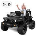 Photo 1 of 12V 7AH Kids Ride on Toys, Electric Ride on Car Truck Battery Powered Vehicle w/ Parent Remote Control, Bluetooth, Spring Suspension, MP3 Player & LED Lights, 3 Speeds,Black