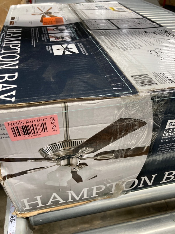Photo 1 of ***MISSING PARTS***Glendale III 52 in. LED Indoor Brushed Nickel Ceiling Fan with Light and Pull Chains