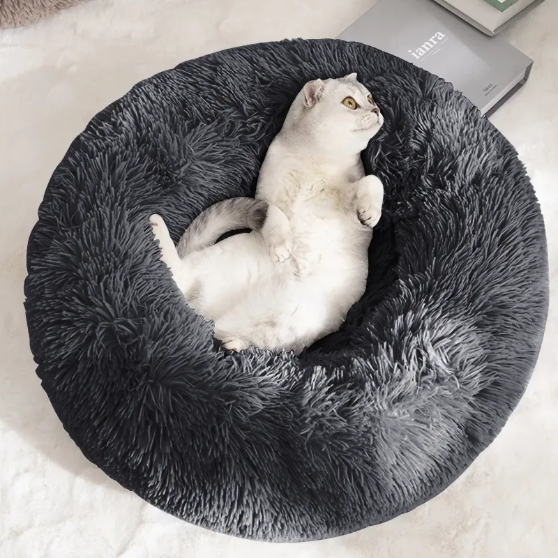 Photo 2 of ==similar==Nisrada Calming Donut Dog Bed Anti-Anxiety, Self Warming, Cozy Soft Plush Round Pet Bed, Ideal for Both Home & Travel, 20"L x 20"W x 8"H