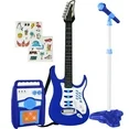 Photo 1 of Best Choice Products Kids Electric Musical Guitar Toy Play Set w/ 6 Demo Songs, Whammy Bar, Microphone - Blue