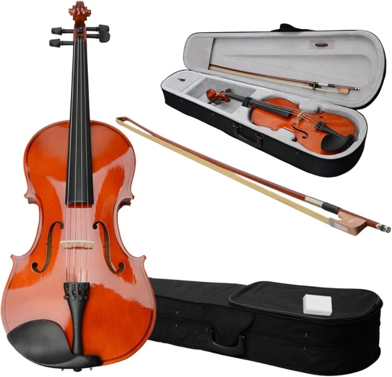 Photo 1 of 
15-Inch Wooden Acoustic Viola for Adults and Beginners, Solid Wood Viola with Case, Bow, Rosin, and Four Fine Tuners, Full Size Viola Instrument, Natural Color