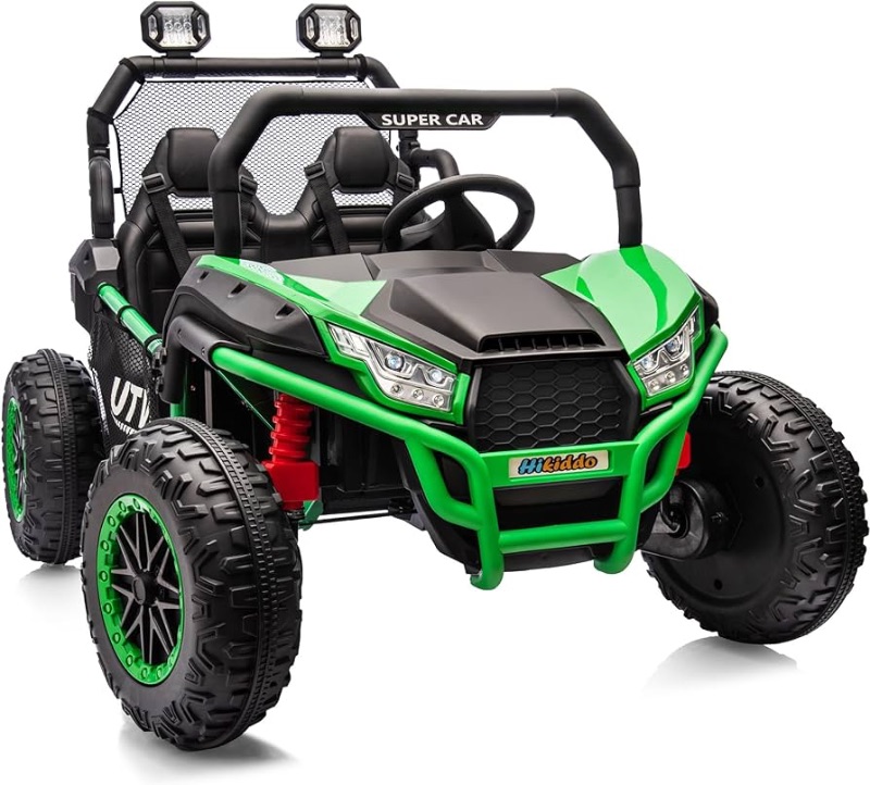 Photo 1 of 24V Kids UTV, 4WD 2 Seater Ride-on Toy Electric Car for Big Kids with Remote Control, 2WD/4WD Switchable, 4x200W Motor - Green