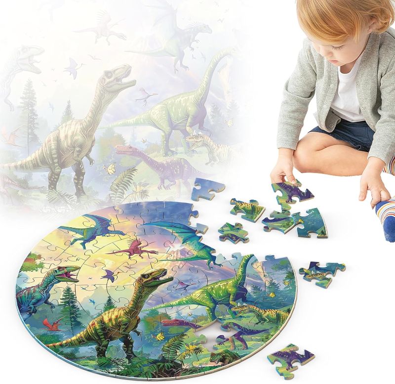 Photo 1 of ***MAY BE SIMILAR NOT EXACT***  Puzzles for Kids Ages 4-8, 70Pcs Large Dinosaur Jigsaw Floor Puzzle, Educational Learning Toy Gifts for Boys Girls Ages 3 4 5 6 7 8
