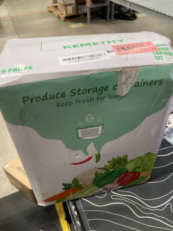 Photo 1 of 6 Pcs Large Fruit Containers For Fridge, Airtight Food Storage Containers with Removable Colander, Dishwasher & Microwave Safe, Berry Produce Container Keep Vegetable, Fruit, Meat Fresh Longer