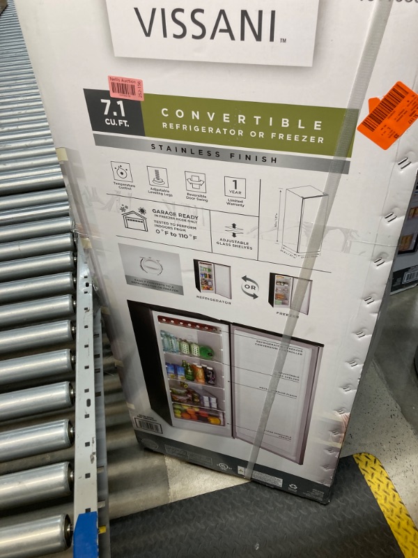 Photo 1 of 7.1 cu. ft. Manual Defrost Convertible Upright Freezer in Stainless Steel Look