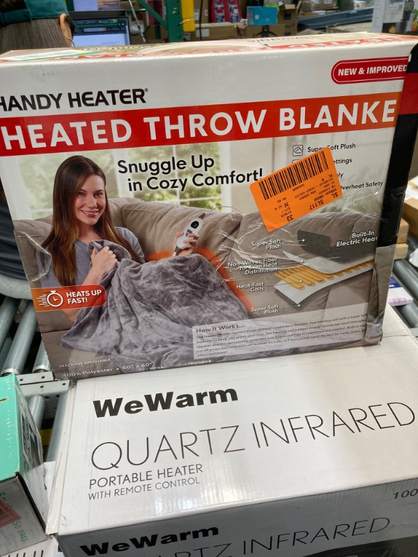 Photo 1 of 50 in. X 60 in. Heated Blanket in Gray