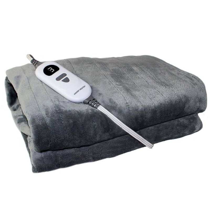 Photo 1 of 50 in. X 60 in. Heated Blanket in Gray