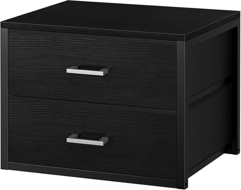 Photo 1 of BOLUO Stackable Storage Drawers Closet Organizers and Storage Fabric 2 Drawer Dresser for Bedroom Office Black Modern