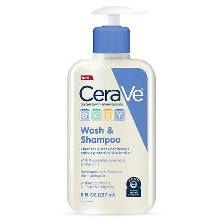 Photo 1 of (3-Pk) Cerave Baby Wash and Shampoo for Tear-Free Baby Bath Time 8.0 OZ