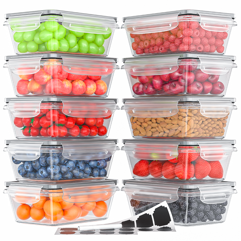 Photo 1 of 20 Pcs Food Storage Containers with Lids, Airtight Stackable Kitchen Bowls Set Meal Prep Containers-BPA Free Leak Proof Plastic Lunch Boxes- Freezer Microwave Safe (10 Lids + 10 Containers)
